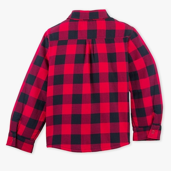 Petit Bateau Red/Black Long Sleeve Checkered Lined Shirt - Picture 2 of 11